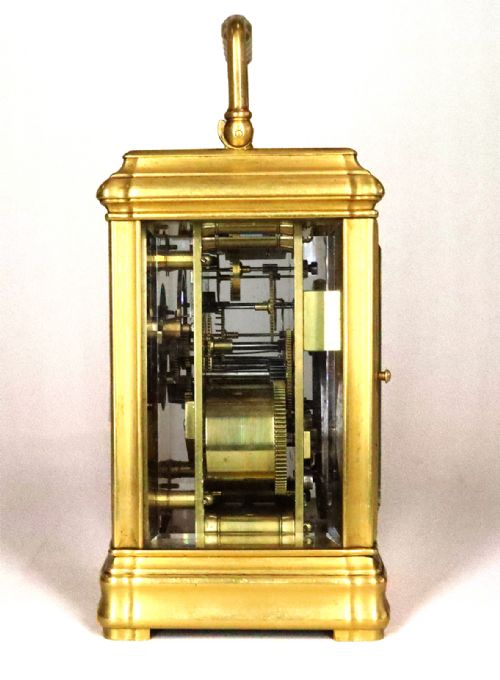 STRIKING CARRIAGE CLOCK IN A GORGE CASE - ADDITIONAL PHOTO 2