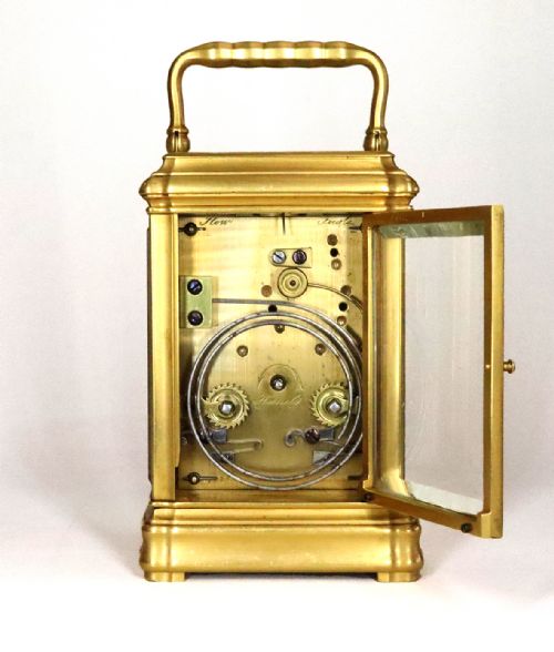 STRIKING CARRIAGE CLOCK IN A GORGE CASE - ADDITIONAL PHOTO 3