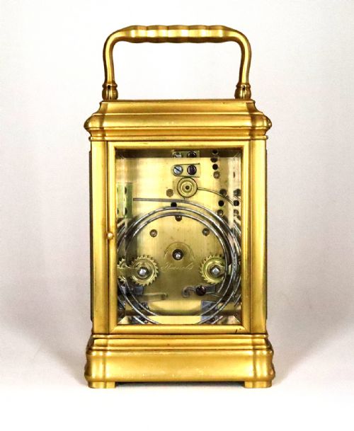 STRIKING CARRIAGE CLOCK IN A GORGE CASE - ADDITIONAL PHOTO 4
