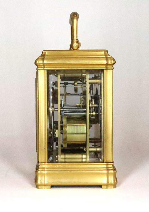 STRIKING CARRIAGE CLOCK IN A GORGE CASE - ADDITIONAL PHOTO 5