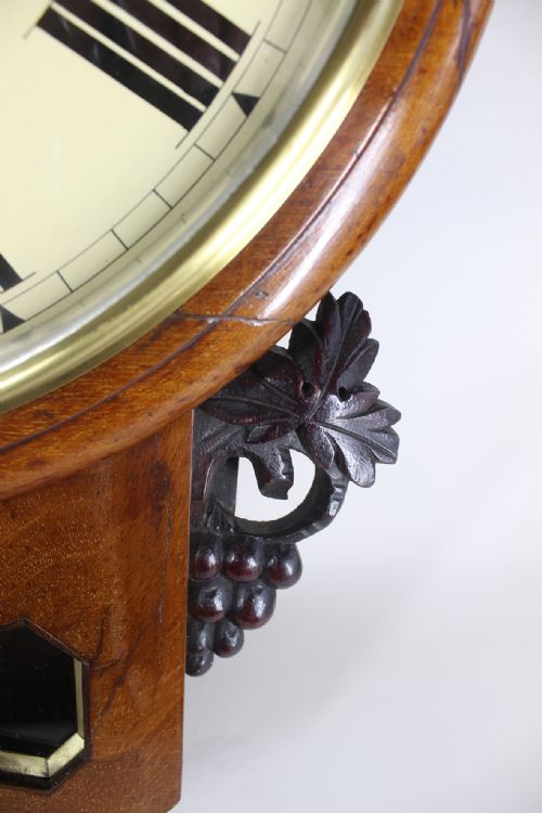 A 19TH CENTURY TWIN FUSEE STRIKING DROP DIAL CLOCK - ADDITIONAL PHOTO 1