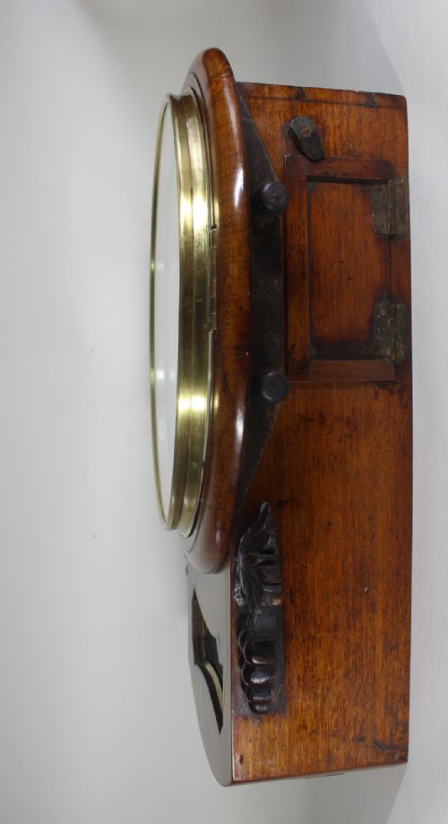 A 19TH CENTURY TWIN FUSEE STRIKING DROP DIAL CLOCK - ADDITIONAL PHOTO 4