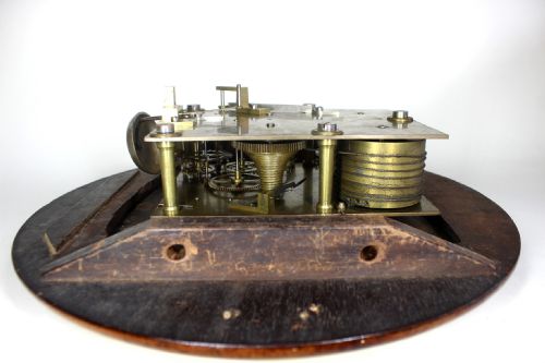A 19TH CENTURY TWIN FUSEE STRIKING DROP DIAL CLOCK - ADDITIONAL PHOTO 7