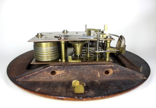 A 19TH CENTURY TWIN FUSEE STRIKING DROP DIAL CLOCK - ADDITIONAL PHOTO 8