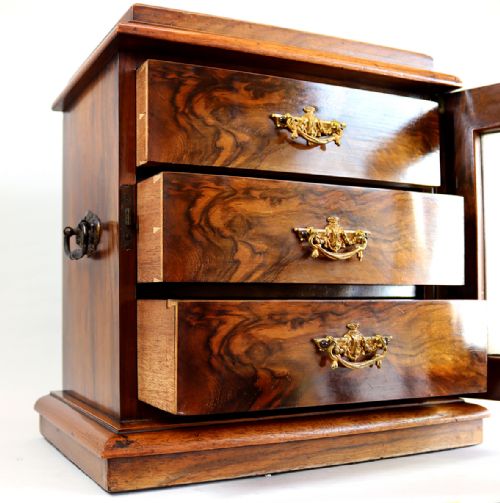 A VERY FINE ROSEWOOD HUMIDOR - ADDITIONAL PHOTO 9