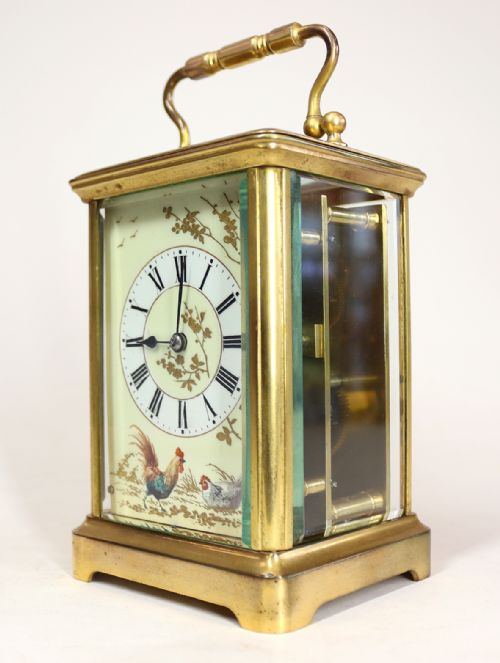 CARRIAGE CLOCK WITH PORCELAIN DIAL - ADDITIONAL PHOTO 1