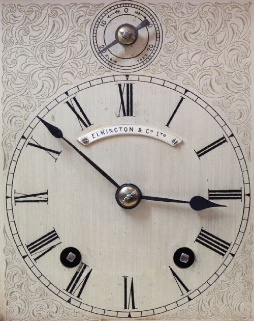 MINIATURE BRACKET CLOCK BY ELKINGTON CO - ADDITIONAL PHOTO 7