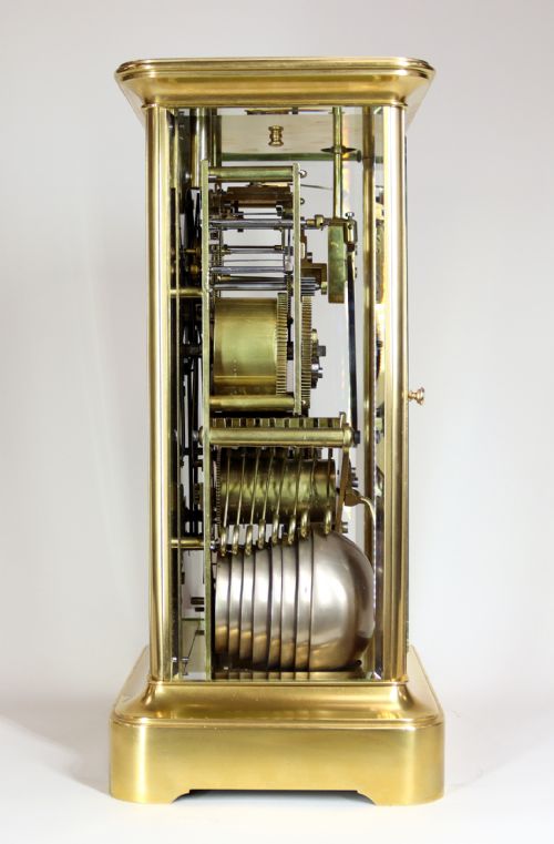 FRENCH QUARTER CHIMING FOUR GLASS MANTEL CLOCK - ADDITIONAL PHOTO 2