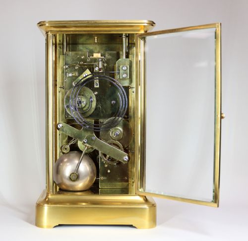 FRENCH QUARTER CHIMING FOUR GLASS MANTEL CLOCK - ADDITIONAL PHOTO 4