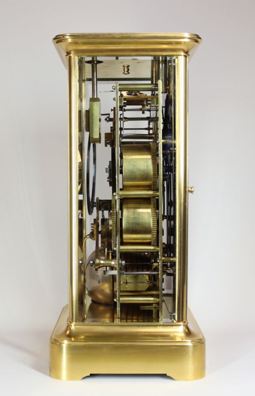 FRENCH QUARTER CHIMING FOUR GLASS MANTEL CLOCK - ADDITIONAL PHOTO 5