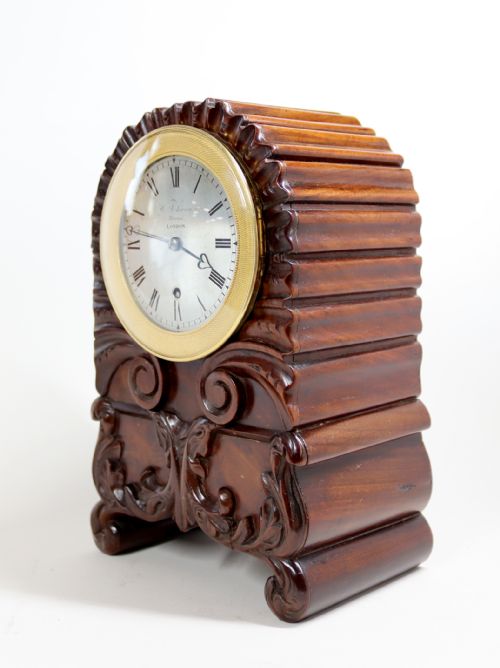 MINIATURE SINGLE FUSEE BRACKET CLOCK BY WILLIAM JOHNSTON STRAND LONDON - ADDITIONAL PHOTO 1