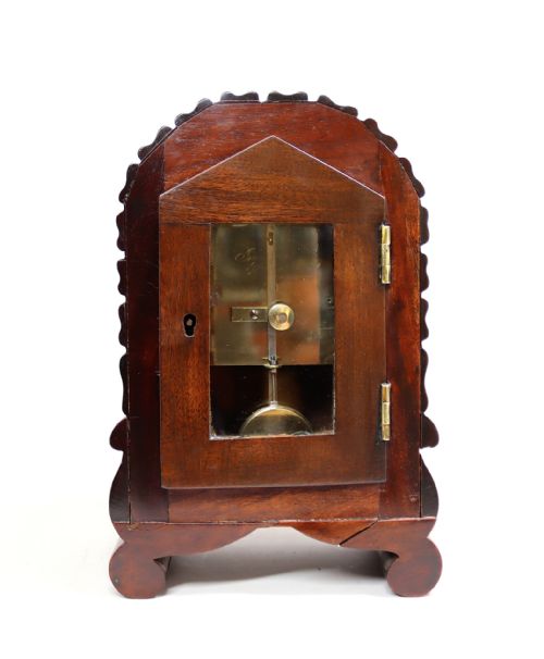 MINIATURE SINGLE FUSEE BRACKET CLOCK BY WILLIAM JOHNSTON STRAND LONDON - ADDITIONAL PHOTO 4