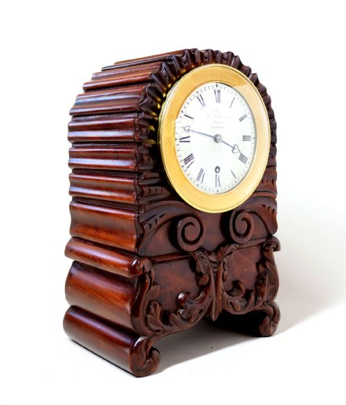 MINIATURE SINGLE FUSEE BRACKET CLOCK BY WILLIAM JOHNSTON STRAND LONDON - ADDITIONAL PHOTO 6