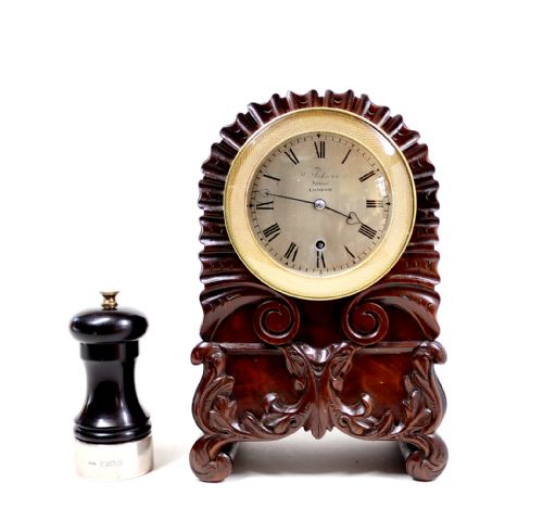 MINIATURE SINGLE FUSEE BRACKET CLOCK BY WILLIAM JOHNSTON STRAND LONDON - ADDITIONAL PHOTO 7