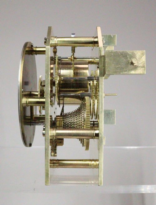MINIATURE SINGLE FUSEE BRACKET CLOCK BY WILLIAM JOHNSTON STRAND LONDON - ADDITIONAL PHOTO 11