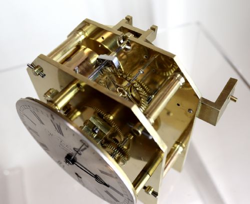 MINIATURE SINGLE FUSEE BRACKET CLOCK BY WILLIAM JOHNSTON STRAND LONDON - ADDITIONAL PHOTO 15
