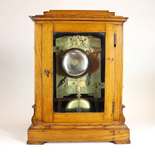 A TWIN FUSEE BRACKET CLOCK BY DELA SALLE AND CHRISTIE LONDON - ADDITIONAL PHOTO 2