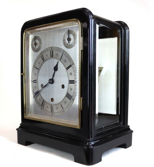 EBONISED QUARTER CHIMING 5 GLASS BRACKET CLOCK - ADDITIONAL PHOTO 1