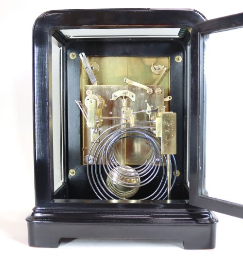 EBONISED QUARTER CHIMING 5 GLASS BRACKET CLOCK - ADDITIONAL PHOTO 4