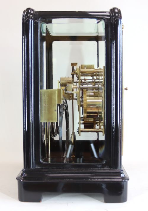 EBONISED QUARTER CHIMING 5 GLASS BRACKET CLOCK - ADDITIONAL PHOTO 7