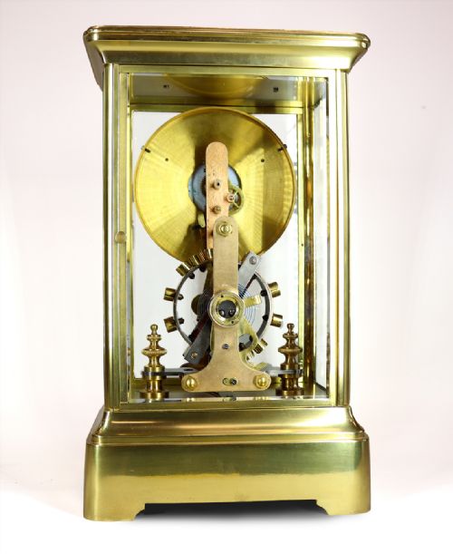 A EUREKA FOUR GLASS ELECTRIC MANTEL CLOCK - ADDITIONAL PHOTO 6