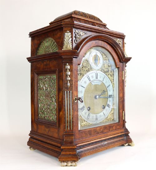 19TH CENTURY BURR WALNUT BRACKET CLOCK BY LENZKIRCH - ADDITIONAL PHOTO 6