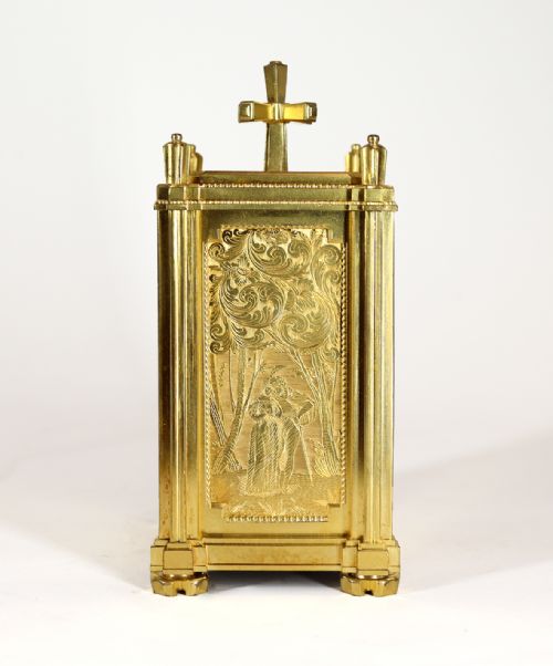 ENGLISH FUSEE CARRIAGE CLOCK BY THOMAS COLE AND JAMES FERGUSSON COLE RETAILED BY CALEB ELISHA - ADDITIONAL PHOTO 2