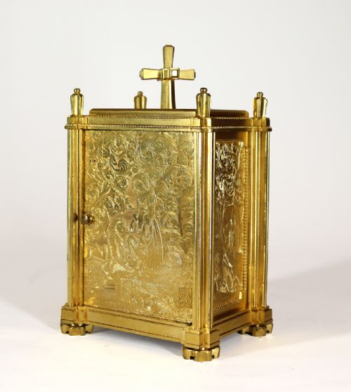 ENGLISH FUSEE CARRIAGE CLOCK BY THOMAS COLE AND JAMES FERGUSSON COLE RETAILED BY CALEB ELISHA - ADDITIONAL PHOTO 4