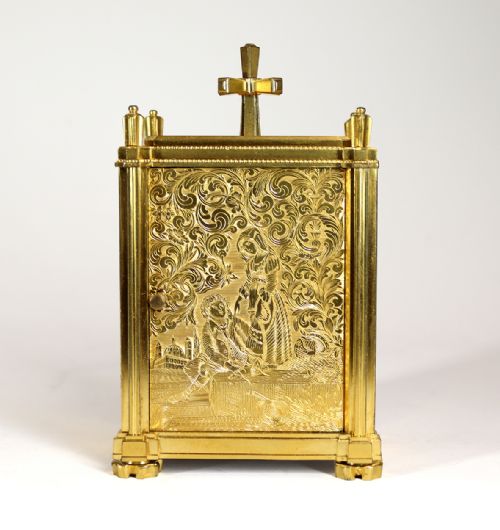 ENGLISH FUSEE CARRIAGE CLOCK BY THOMAS COLE AND JAMES FERGUSSON COLE RETAILED BY CALEB ELISHA - ADDITIONAL PHOTO 5