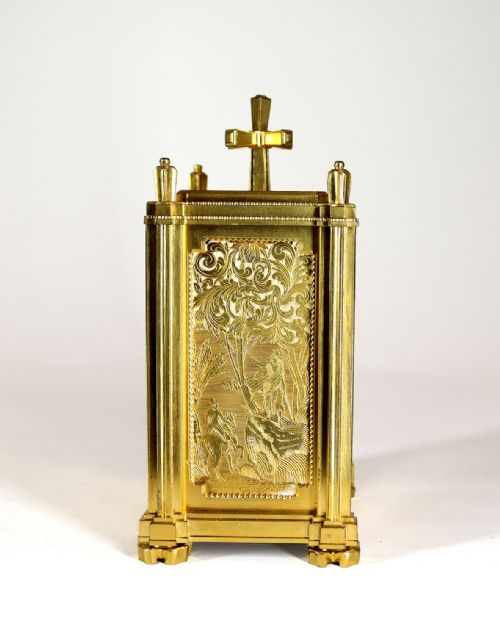 ENGLISH FUSEE CARRIAGE CLOCK BY THOMAS COLE AND JAMES FERGUSSON COLE RETAILED BY CALEB ELISHA - ADDITIONAL PHOTO 7