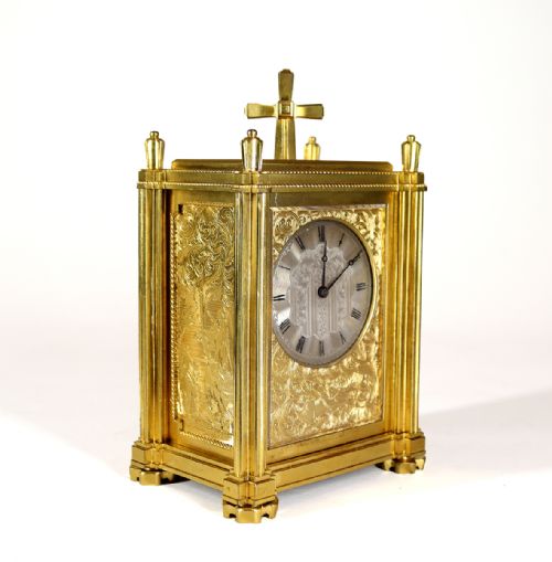 ENGLISH FUSEE CARRIAGE CLOCK BY THOMAS COLE AND JAMES FERGUSSON COLE RETAILED BY CALEB ELISHA - ADDITIONAL PHOTO 8