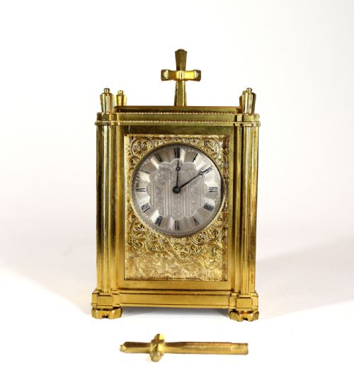 ENGLISH FUSEE CARRIAGE CLOCK BY THOMAS COLE AND JAMES FERGUSSON COLE RETAILED BY CALEB ELISHA - ADDITIONAL PHOTO 9