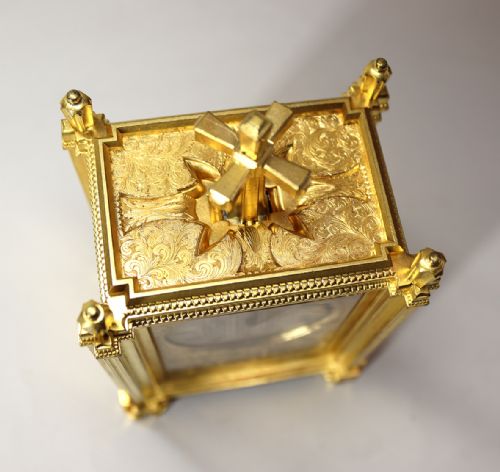 ENGLISH FUSEE CARRIAGE CLOCK BY THOMAS COLE AND JAMES FERGUSSON COLE RETAILED BY CALEB ELISHA - ADDITIONAL PHOTO 11
