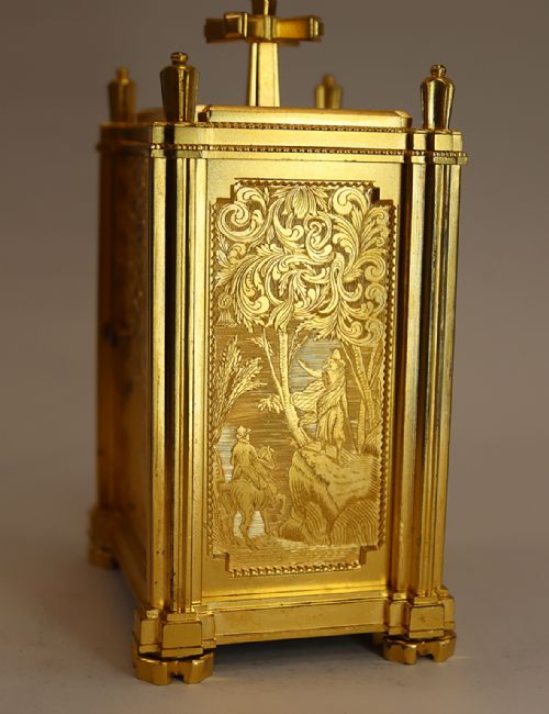 ENGLISH FUSEE CARRIAGE CLOCK BY THOMAS COLE AND JAMES FERGUSSON COLE RETAILED BY CALEB ELISHA - ADDITIONAL PHOTO 13