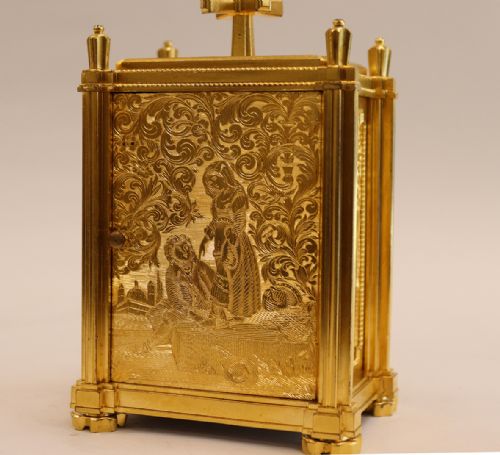 ENGLISH FUSEE CARRIAGE CLOCK BY THOMAS COLE AND JAMES FERGUSSON COLE RETAILED BY CALEB ELISHA - ADDITIONAL PHOTO 16