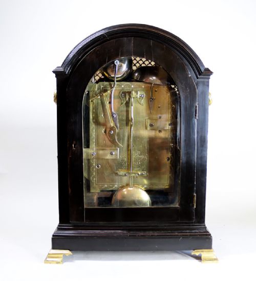 A REGENCY QUARTER CHIMING BRACKET CLOCK - ADDITIONAL PHOTO 3
