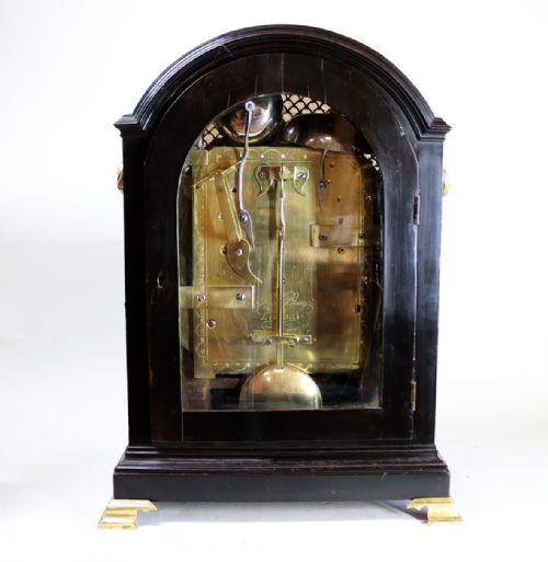 A REGENCY QUARTER CHIMING BRACKET CLOCK - ADDITIONAL PHOTO 4