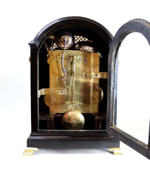 A REGENCY QUARTER CHIMING BRACKET CLOCK - ADDITIONAL PHOTO 5