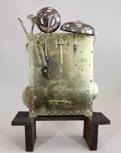 A REGENCY QUARTER CHIMING BRACKET CLOCK - ADDITIONAL PHOTO 12