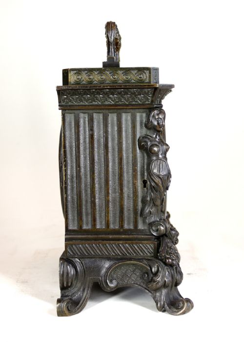 A UNIQUE TWIN FUSEE ENGLISH CARRIAGE CLOCK BY JAMES MOORE FRENCH - ADDITIONAL PHOTO 5