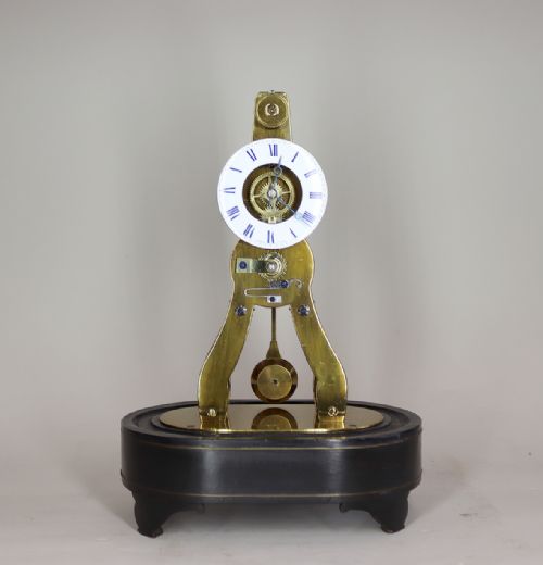 A MINIATURE SKELETON MANTEL CLOCK BY VICTOR ATHANASE PIERRET - ADDITIONAL PHOTO 1