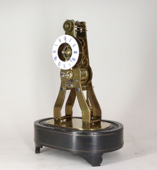 A MINIATURE SKELETON MANTEL CLOCK BY VICTOR ATHANASE PIERRET - ADDITIONAL PHOTO 3
