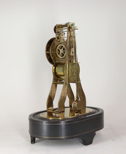 A MINIATURE SKELETON MANTEL CLOCK BY VICTOR ATHANASE PIERRET - ADDITIONAL PHOTO 4