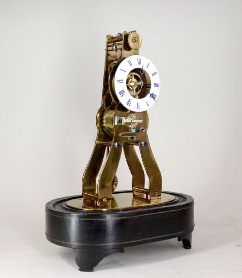 A MINIATURE SKELETON MANTEL CLOCK BY VICTOR ATHANASE PIERRET - ADDITIONAL PHOTO 7