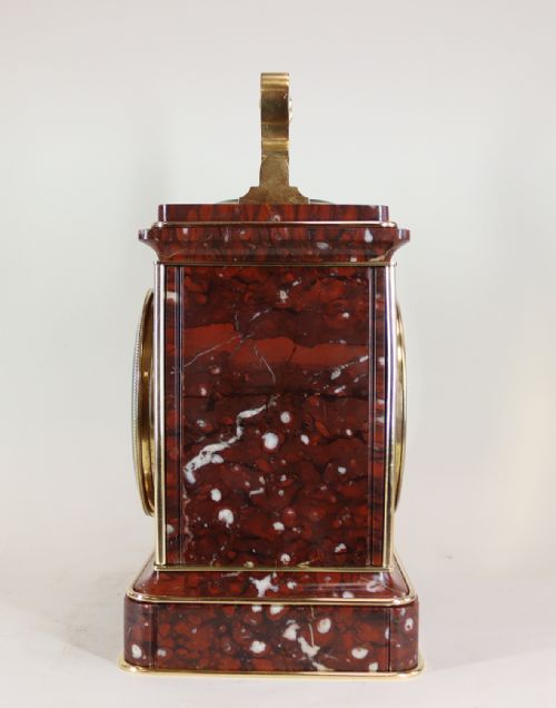 GIANT ROUGE MARBLE CARRIAGE CLOCK - ADDITIONAL PHOTO 3