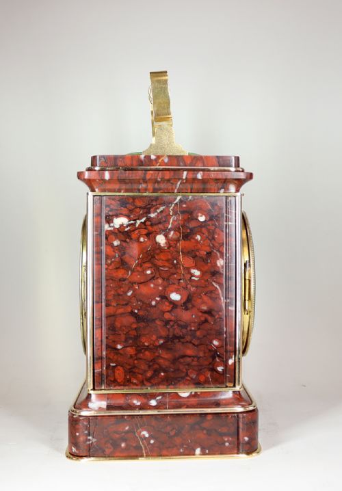 GIANT ROUGE MARBLE CARRIAGE CLOCK - ADDITIONAL PHOTO 6