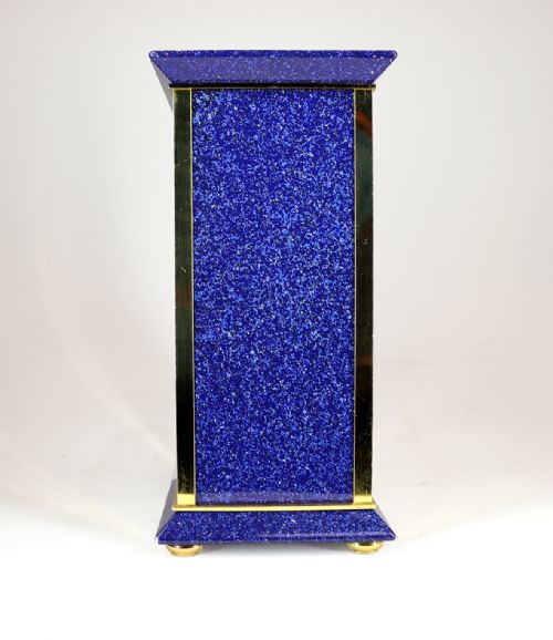 A STRIKING MANTEL CLOCK BY LUXOR IN A LAPIS BLUE AND GILT CASE - ADDITIONAL PHOTO 2