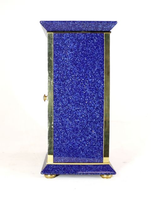 A STRIKING MANTEL CLOCK BY LUXOR IN A LAPIS BLUE AND GILT CASE - ADDITIONAL PHOTO 5