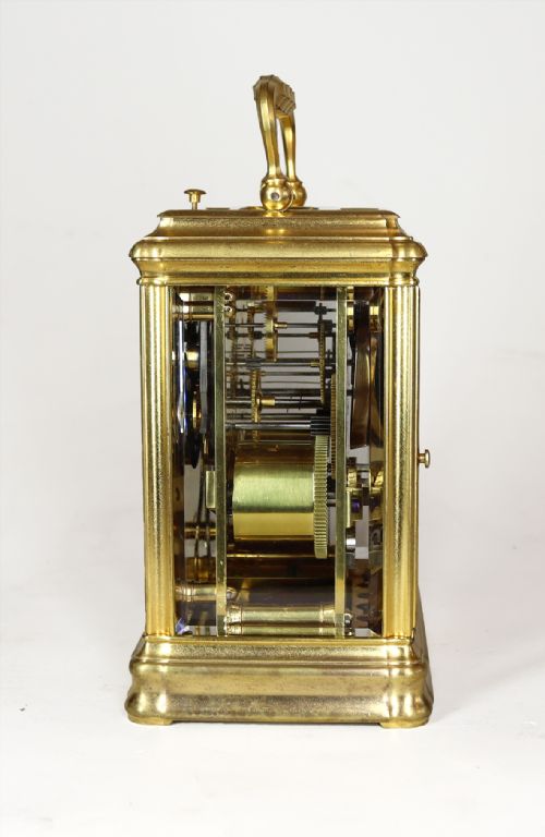A PETIT SONNERIE CARRIAGE CLOCK IN GORGE CASE WITH ORIGINAL GILDING - ADDITIONAL PHOTO 2