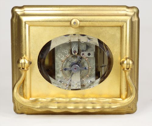 A PETIT SONNERIE CARRIAGE CLOCK IN GORGE CASE WITH ORIGINAL GILDING - ADDITIONAL PHOTO 6